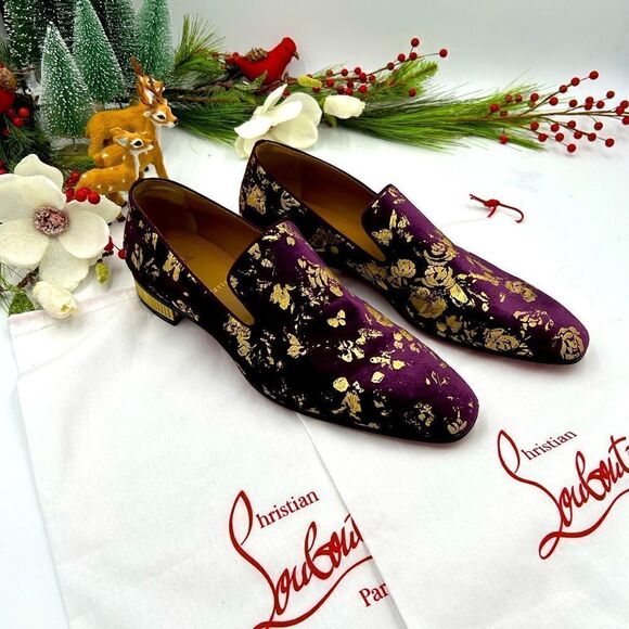 SOLD!!!!!!!  Men’s Christian louboutin colonnaki embroidered velvet loafers 46 - Picture 1 of 11